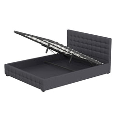 Milano Decor Eden Gas Lift Bed - Dark Grey - Single-1951134897183789056