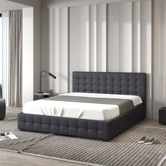 Milano Decor Eden Gas Lift Bed - Dark Grey - Single-1951134897183789057