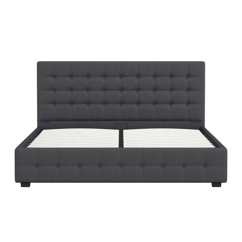 Milano Decor Eden Gas Lift Bed - Dark Grey - Single-1951134897183789062