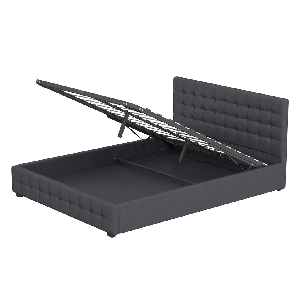 Milano Decor Eden Gas Lift Bed - Dark Grey - Queen-1951134897842294784