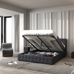 Milano Decor Eden Gas Lift Bed - Dark Grey - Queen-1951134897842294786