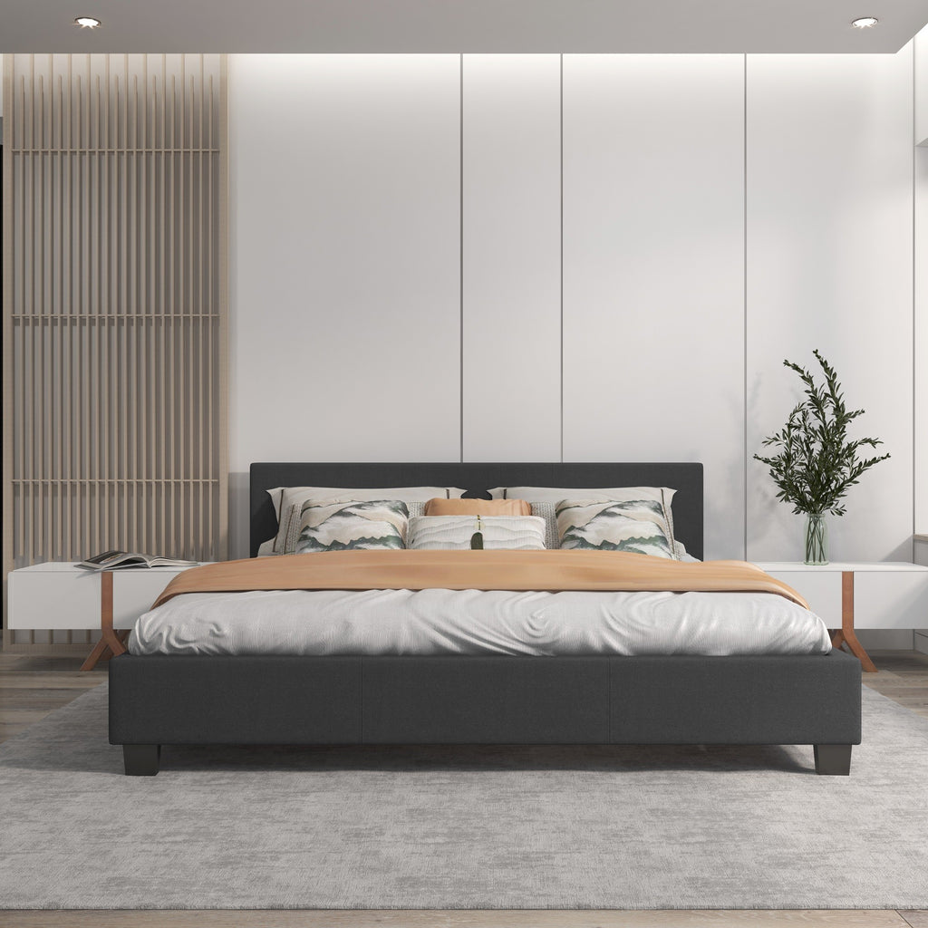 Milano Sienna Luxury Bed with Headboard (Model 2) - Charcoal No.35 - Double-1951134899801034753