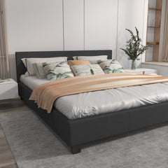 Milano Sienna Luxury Bed with Headboard (Model 2) - Charcoal No.35 - Double-1951134899801034756