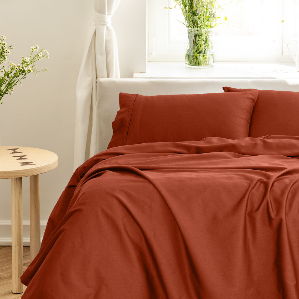 Royal Comfort - Balmain 1000TC Bamboo cotton Sheet Sets (Queen) - Cinnamon-1951134877512503296