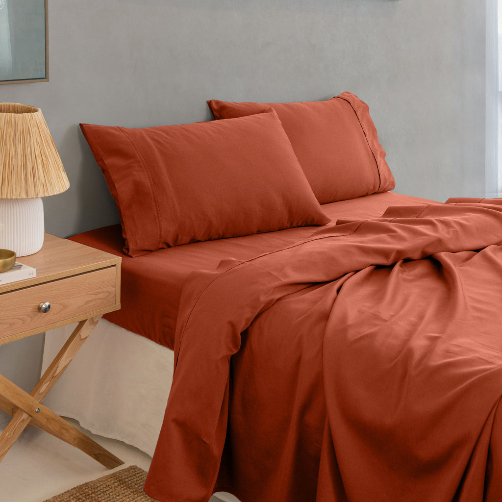 Royal Comfort - Balmain 1000TC Bamboo cotton Sheet Sets (Queen) - Cinnamon-1951134877512503297