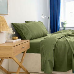 Royal Comfort - Balmain 1000TC Bamboo cotton Sheet Sets (King) - Olive-1951134878728851458