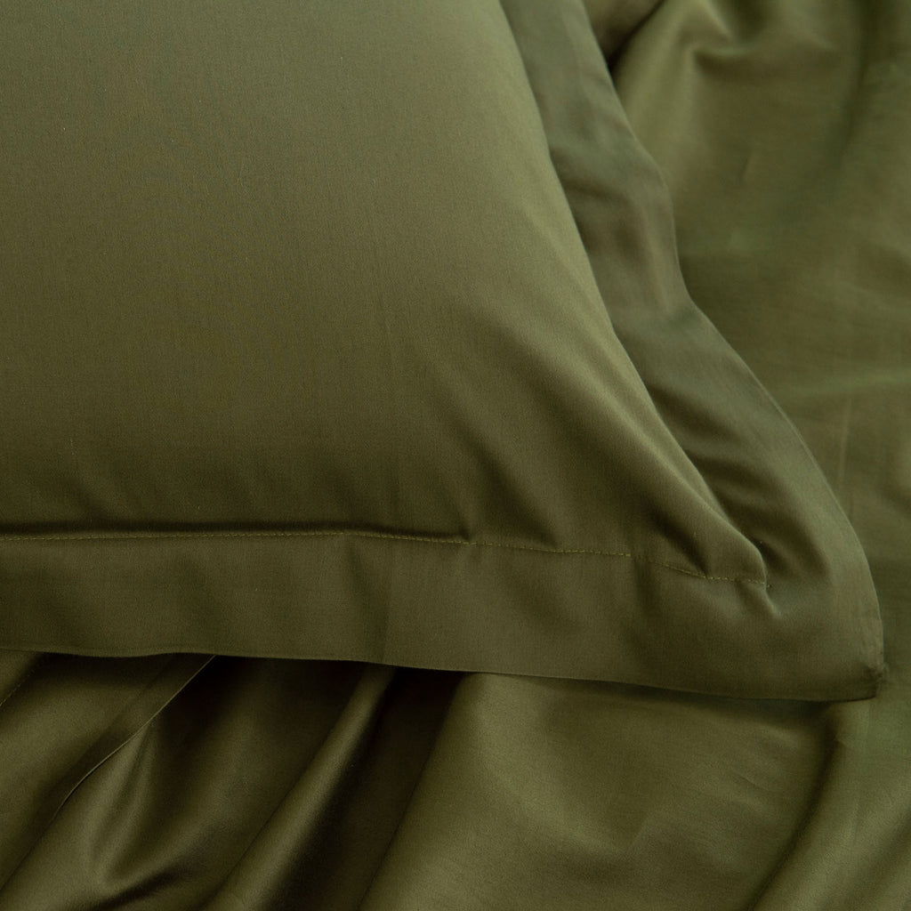 Royal Comfort - Balmain 1000TC Bamboo cotton Quilt Cover Sets (Queen) - Olive-1951134829466750981