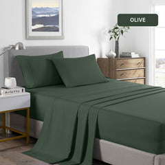 Royal Comfort Bamboo Cooling 2000TC Sheet Set King - Olive-1951134880066834436