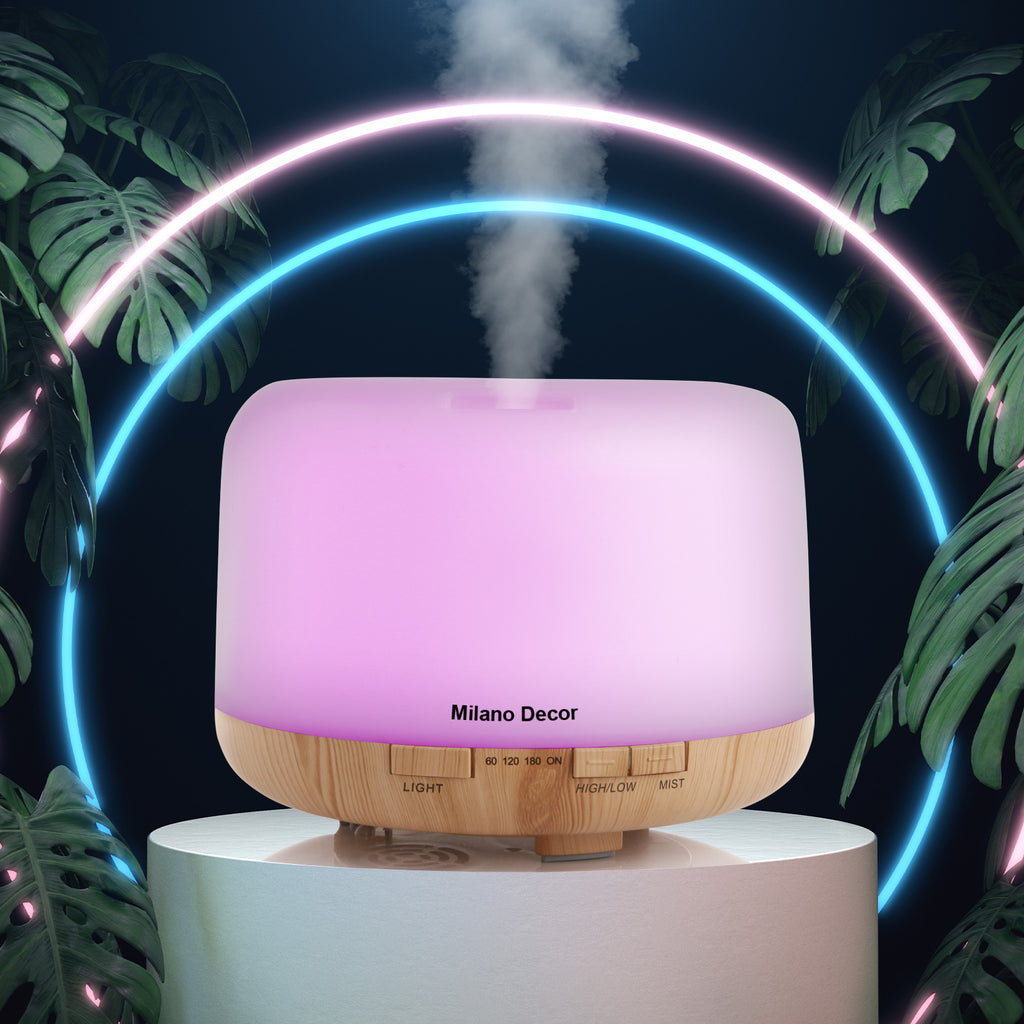 Milano Decor 500ml Aroma Mood Light Diffuser - Light Wood-1951134807115304961