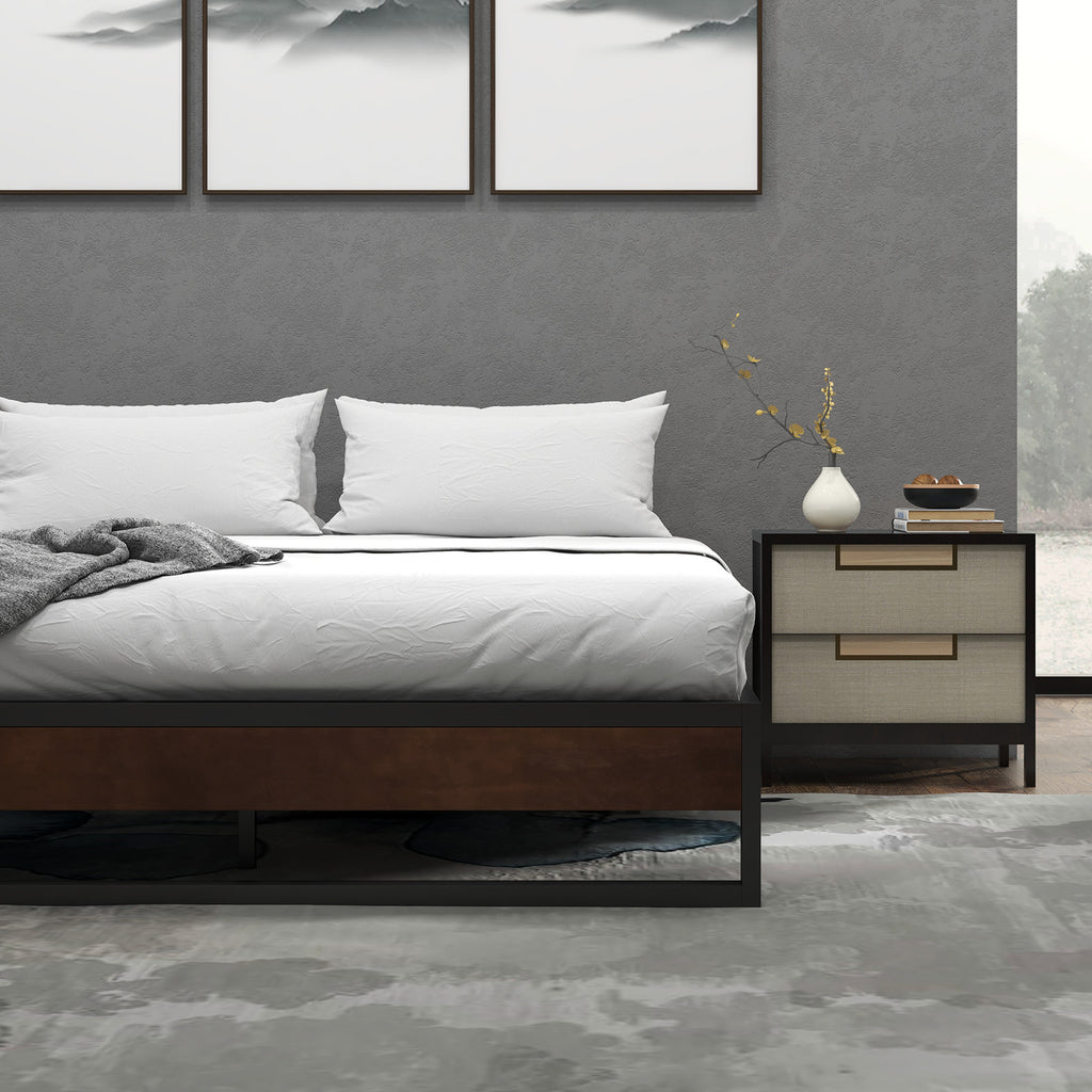 Sorrento Metal and Wood bed base - Single-1951134902246313987