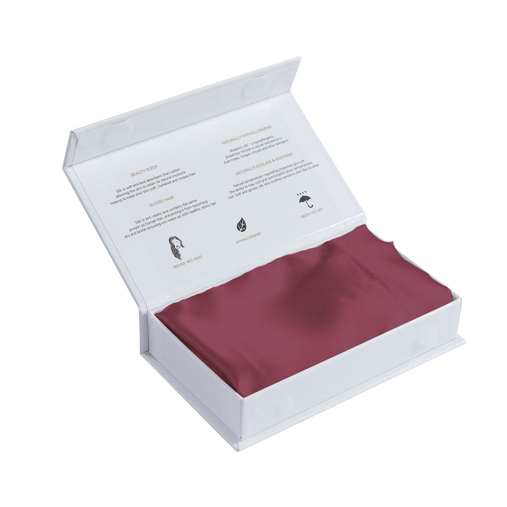 Pure Silk Pillow Case by Royal Comfort (Single Pack) - Malaga Wine-1951134815860428805