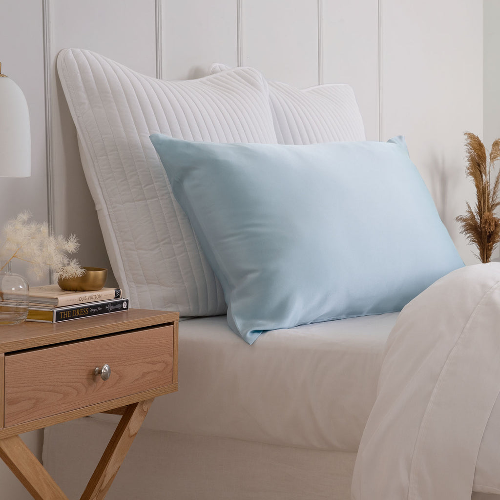 Pure Silk Pillow Case by Royal Comfort (Single Pack) - Soft Blue-1951134816229527552