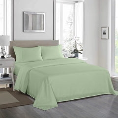Royal Comfort - 1200TC Ultrasoft 4 Pc Sheet Set - Double - Sage Green-1951134880259772416