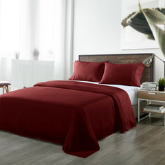 Royal Comfort Blended Bamboo Sheet Set Malaga Wine - Queen-1951134881874579456
