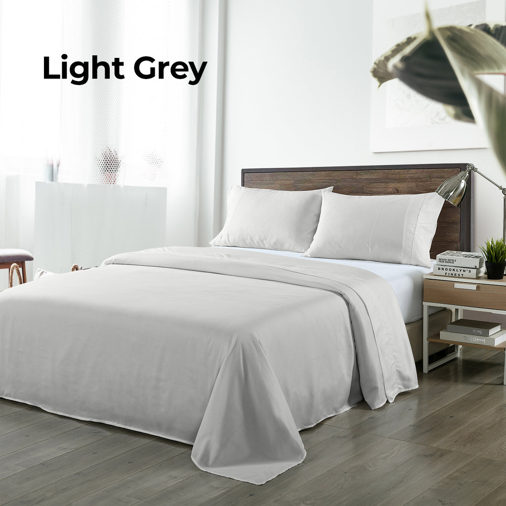 Royal Comfort Blended Bamboo Sheet Set Light Grey - Queen-1951134882059128836