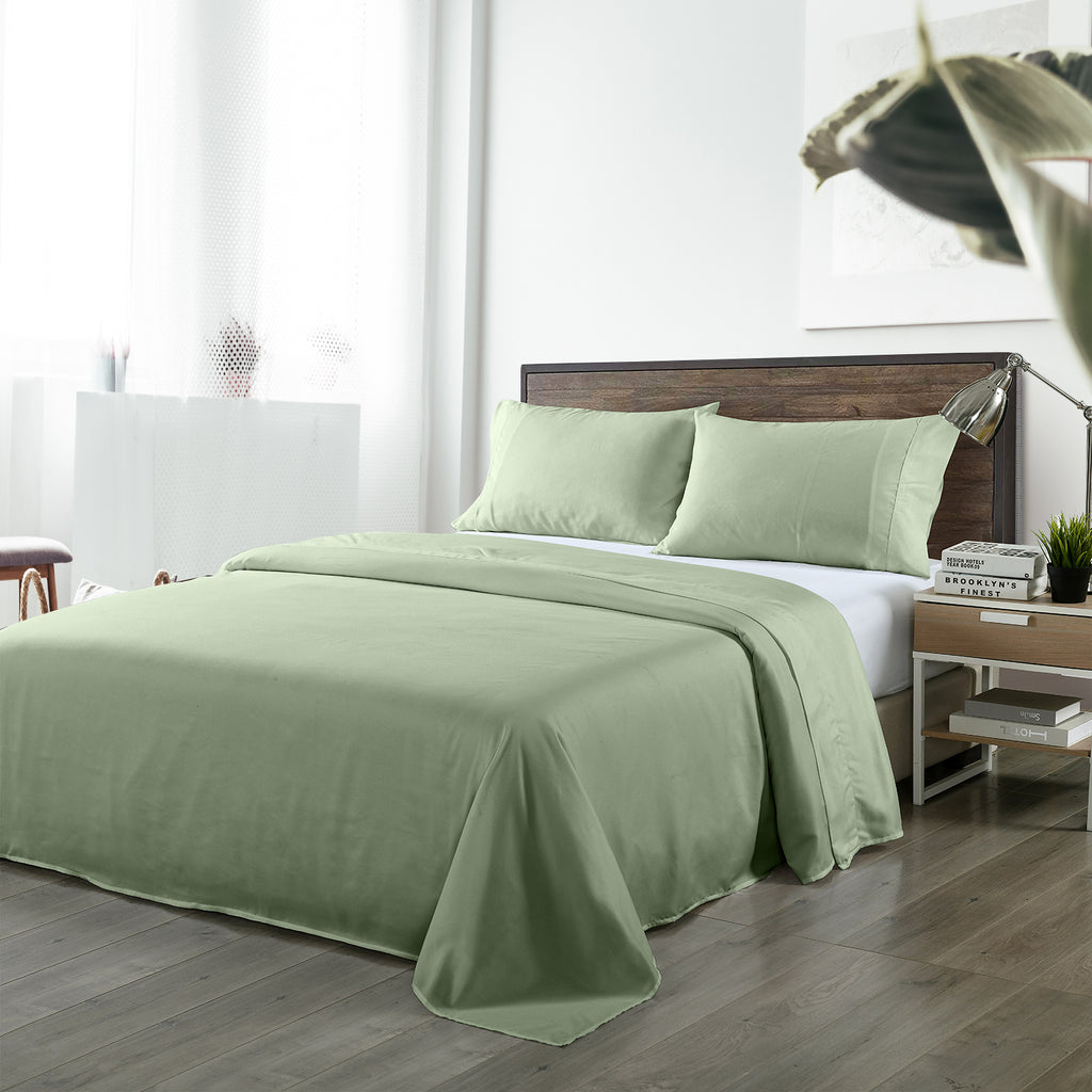 Royal Comfort Blended Bamboo Sheet Set Sage Green - King-1951134882432421888