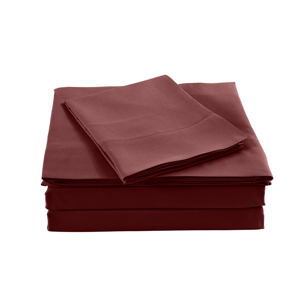 Royal Comfort Blended Bamboo Sheet Set Malaga Wine - King-1951134882650525698