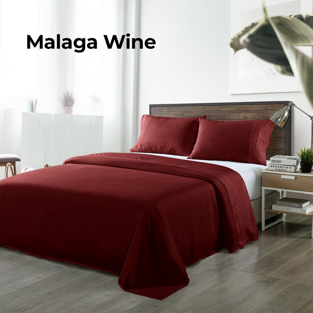 Royal Comfort Blended Bamboo Sheet Set Malaga Wine - King-1951134882650525700