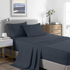 Royal Comfort Bamboo Cooling 2000TC Sheet Set Double - Charcoal-1951134884739289088