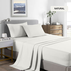 Royal Comfort Bamboo Cooling 2000TC Sheet Set King - Natural-1951134886429593604