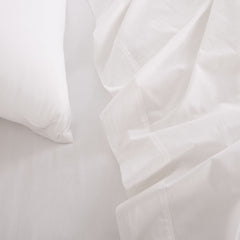 Royal Comfort Vintage Washed 100 % Cotton Sheet Set Single - White-1951134886622531588