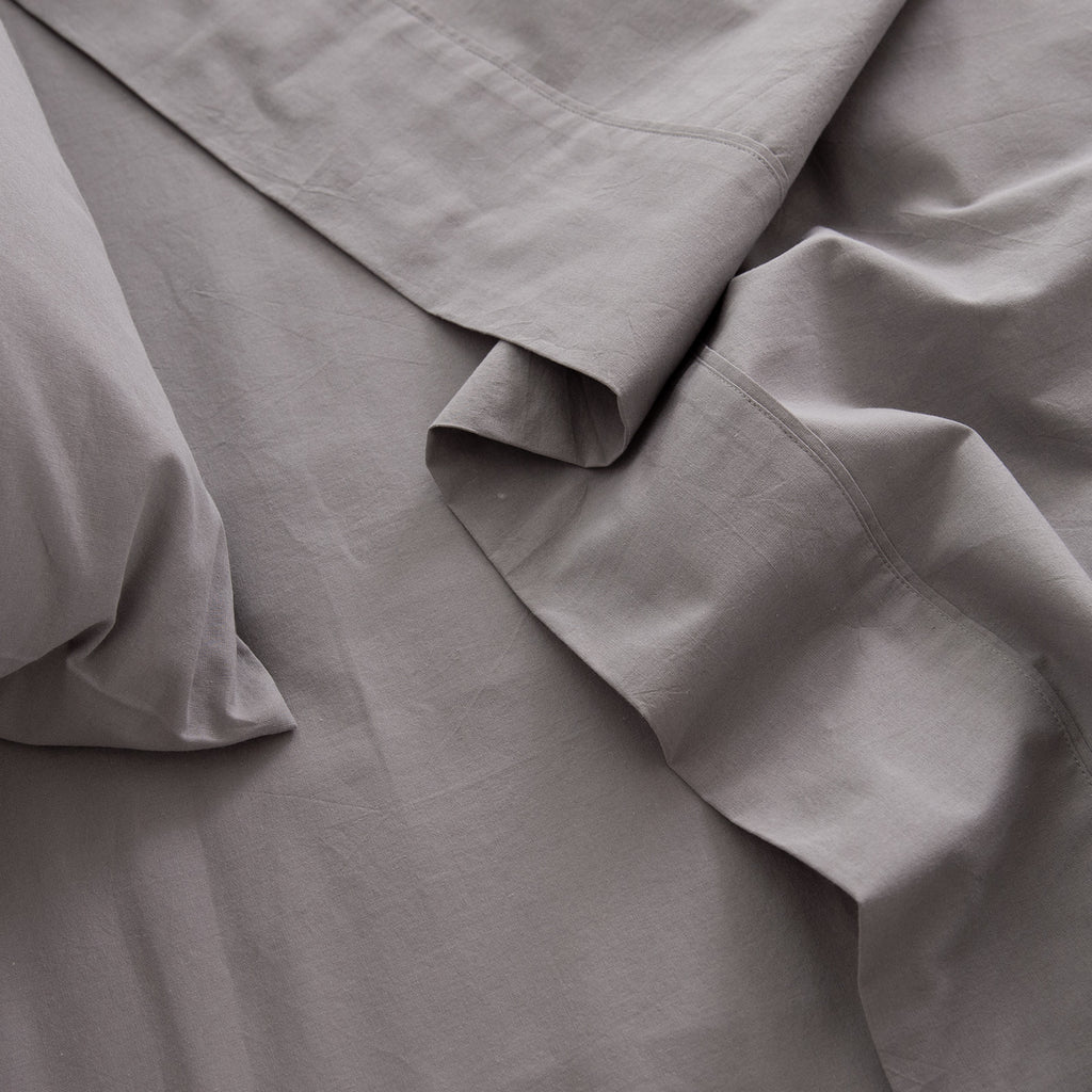 Royal Comfort Vintage Washed 100 % Cotton Sheet Set Single - Grey-1951134887218122756
