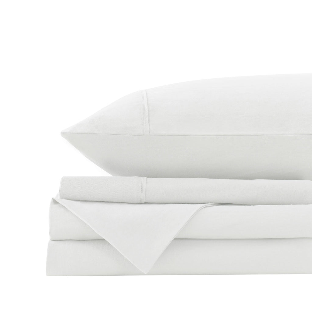 Royal Comfort Vintage Washed 100% Cotton Sheet Set Queen - White-1951134888623214596
