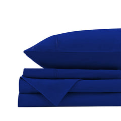 Royal Comfort Vintage Washed 100% Cotton Sheet Set Queen - Royal Blue-1951134888870678534