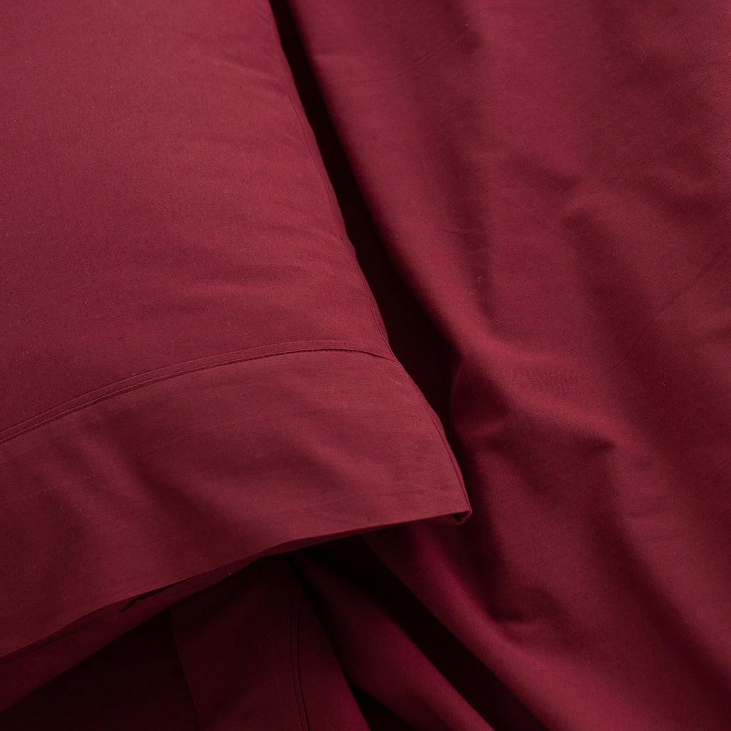Royal Comfort Vintage Washed 100% Cotton Sheet Set Queen- Mulled Wine-1951134889478852612