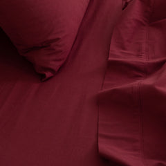 Royal Comfort Vintage Washed 100% Cotton Sheet Set Queen- Mulled Wine-1951134889478852613