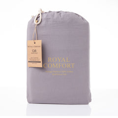 Royal Comfort Vintage Washed 100 % Cotton Quilt Cover Set Double - Grey-1951134832021082114