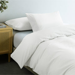 Royal Comfort Vintage Washed 100 % Cotton Quilt Cover Set Queen - White-1951134832742502403