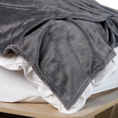 Royal Comfort Plush Dark Grey Blanket-1951134809782882305