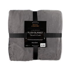 Royal Comfort Plush Dark Grey Blanket-1951134809782882306