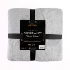 Royal Comfort Plush Light Grey Blanket-1951134809963237378