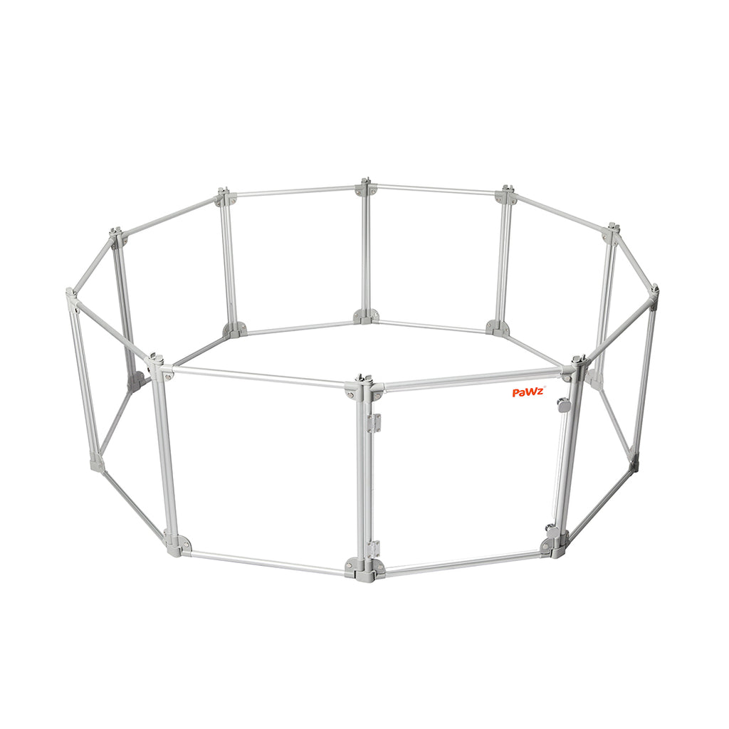 Pawz Pet Playpen Transparent Acrylic Clear Folding Dog Fence Kennel 10 Panel-1954802350732480512