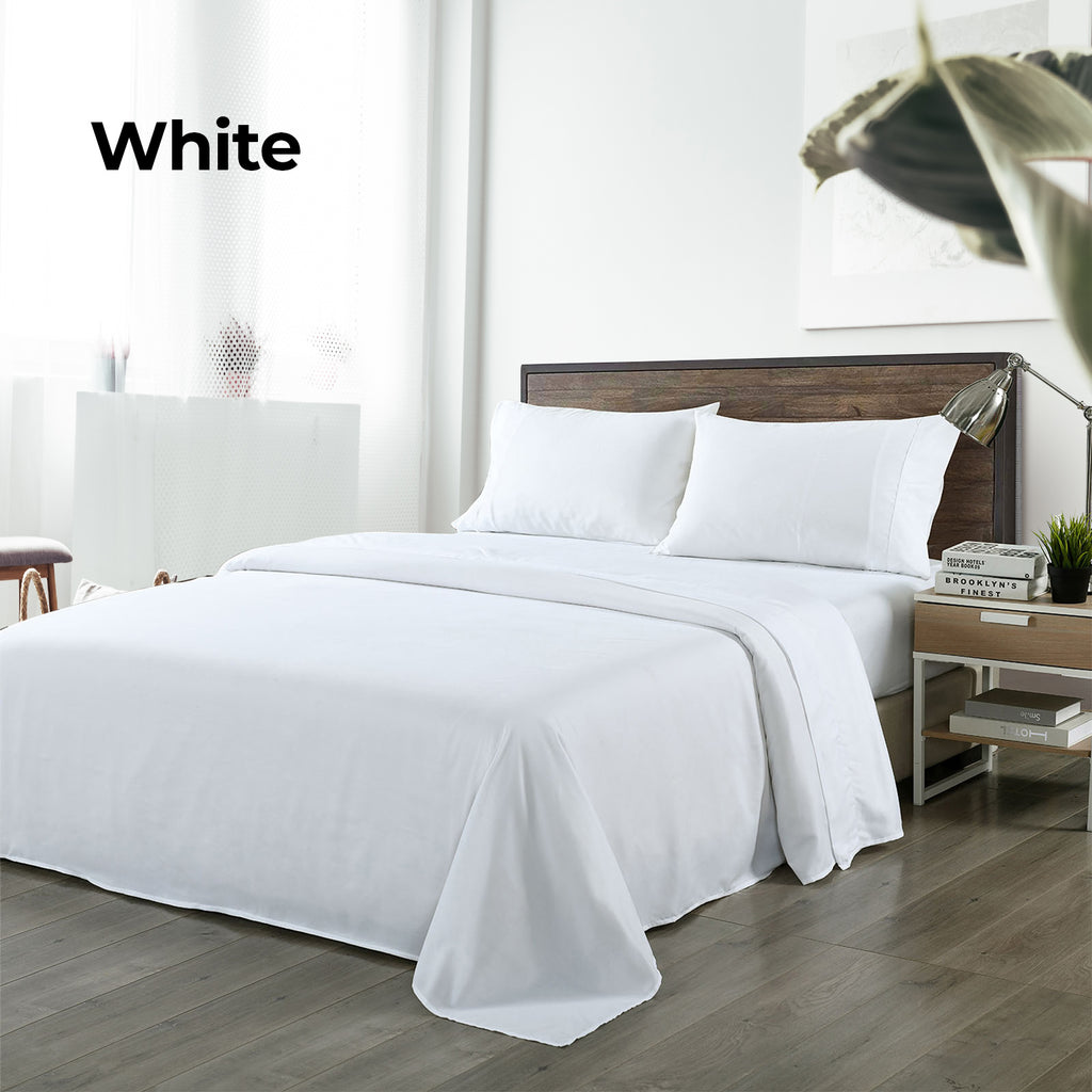 Royal Comfort Blended Bamboo Sheet Set White - King-1951134849012207620