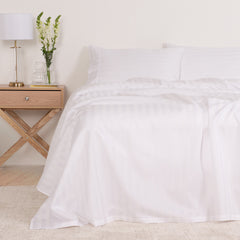 KENSINGTON 1200TC COTTON SHEET SET IN STRIPE-QUEEN - WHITE-1951134850245332993