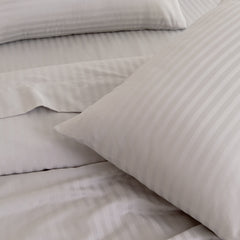 KENSINGTON 1200TC COTTON SHEET SET IN STRIPE- DOUBLE - SILVER (GREY)-1951134851369406466