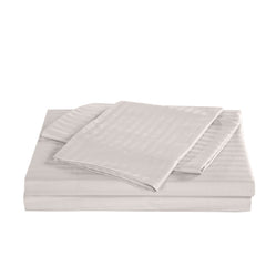 KENSINGTON 1200TC COTTON SHEET SET IN STRIPE- DOUBLE - SILVER (GREY)-1951134851369406468
