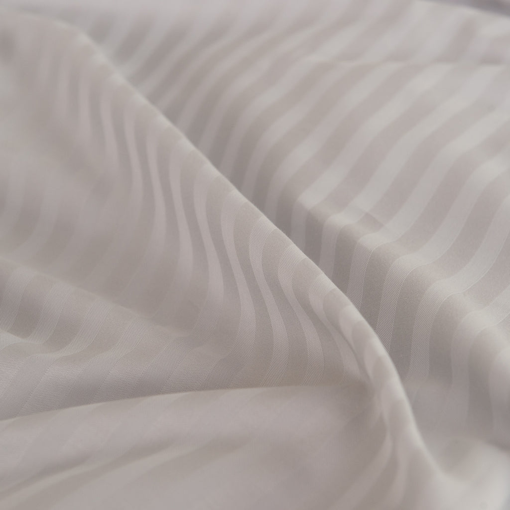 KENSINGTON 1200TC COTTON SHEET SET IN STRIPE- DOUBLE - SILVER (GREY)-1951134851369406470