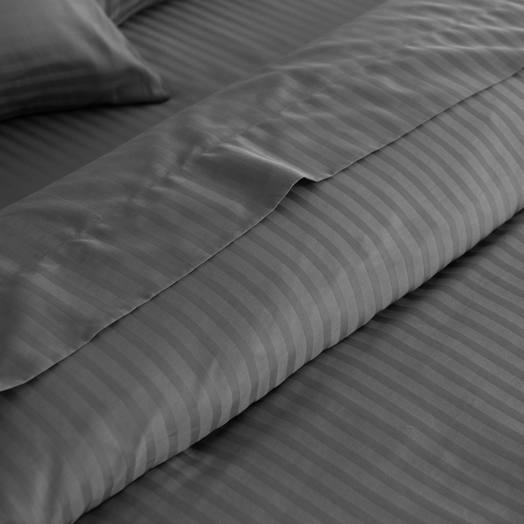 KENSINGTON 1200TC COTTON SHEET SET IN STRIPE-KING - CHARCOAL-1951134851558150146
