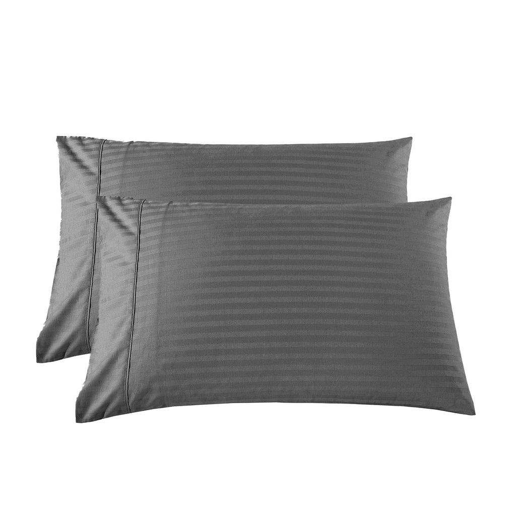 KENSINGTON 1200TC COTTON SHEET SET IN STRIPE-KING - CHARCOAL-1951134851558150149