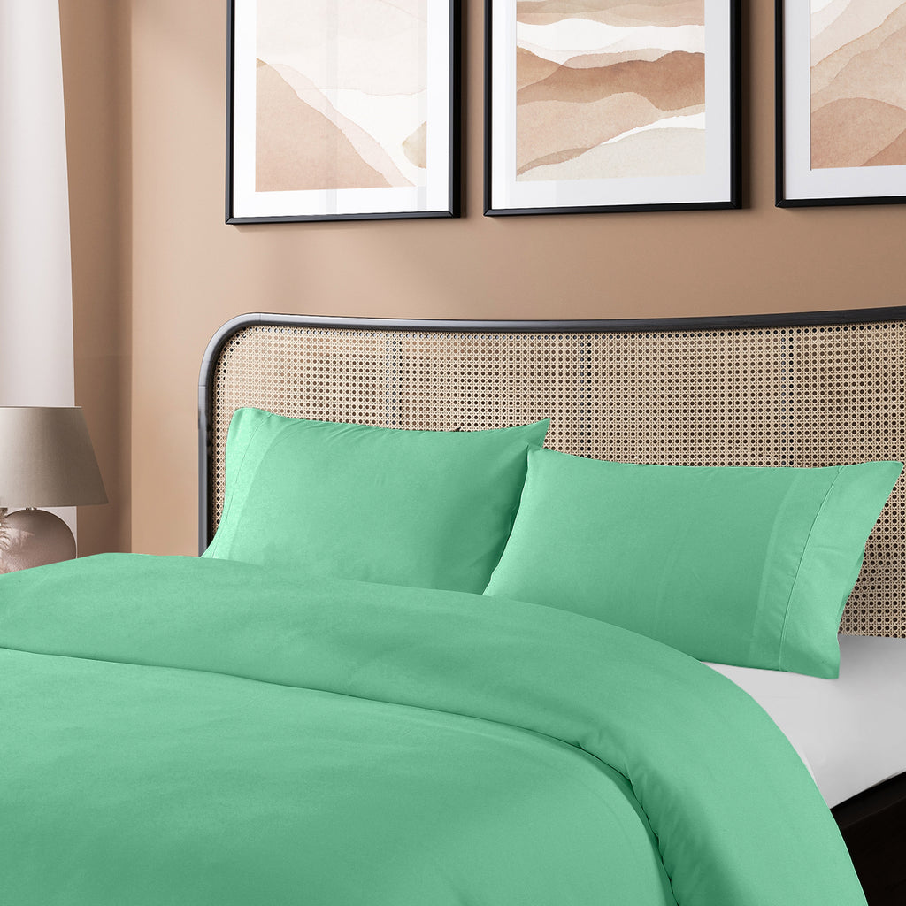 Royal Comfort Blended Bamboo Quilt Cover Set - King - Green Mist-1951134820956508161
