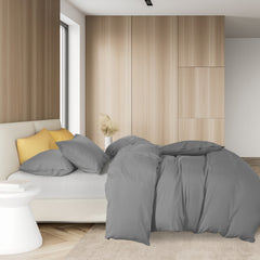 Royal Comfort 1000TC Cotton Blend Quilt Cover Sets Queen - Charcoal-1951134821333995522