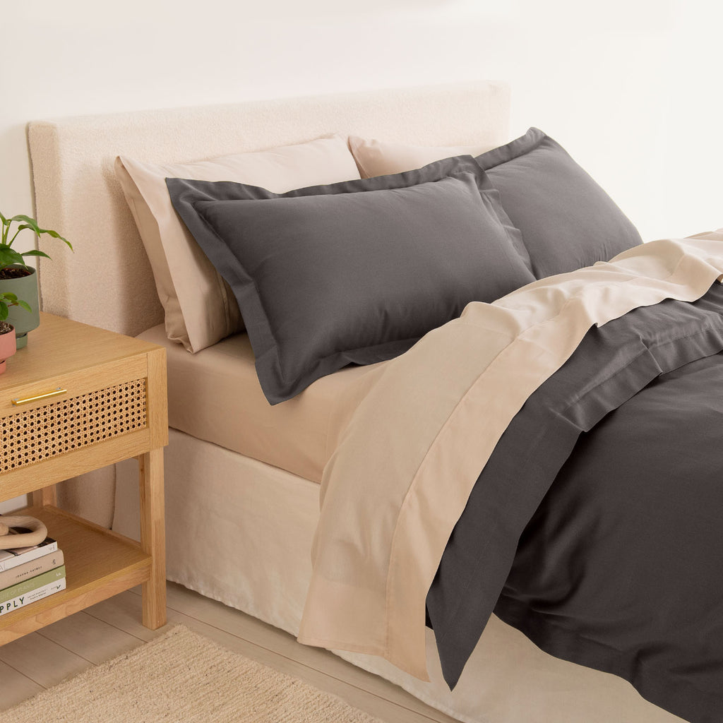 Royal Comfort - Balmain 1000TC Bamboo cotton Quilt Cover Sets (Queen) - Pewter-1951134823263375361