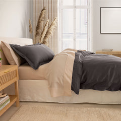 Royal Comfort - Balmain 1000TC Bamboo cotton Quilt Cover Sets (King) - Pewter-1951134824207093762