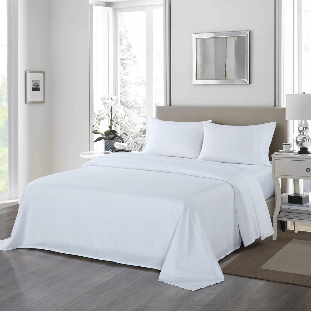 Royal Comfort 1200TC Ultrasoft 4 Piece Sheet Set - Double - White-1951134856884916224