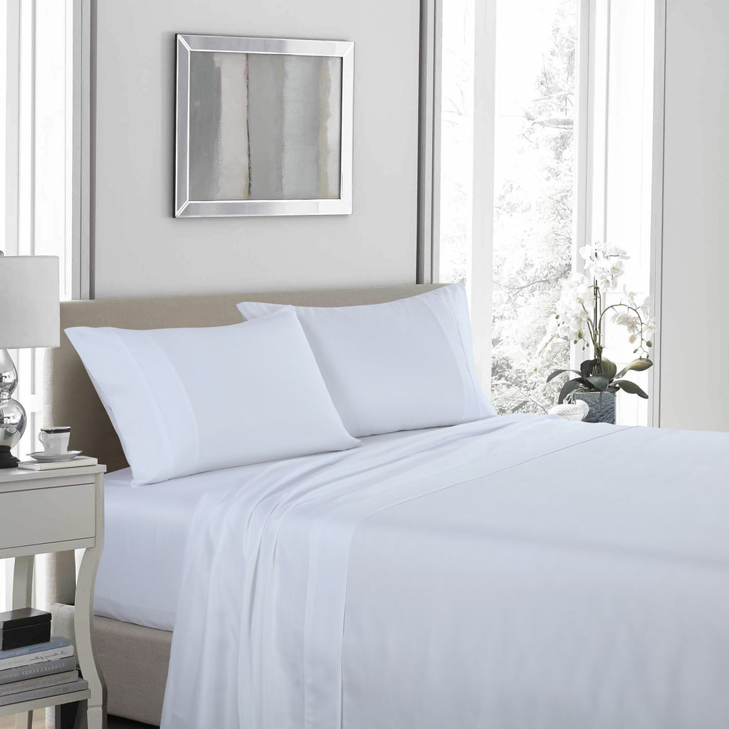Royal Comfort 1200TC Ultrasoft 4 Piece Sheet Set - Double - White-1951134856884916225