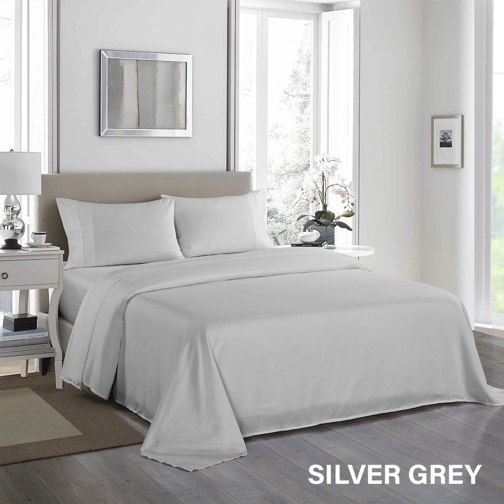 Royal Comfort 1200TC Ultrasoft 4 Piece Sheet Set - Queen - Silver-1951134858197733381